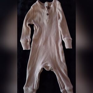 Cozy Pink Ribbed Kids One Piece